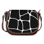 Black And White Giraffe Pattern Print Saddle Bag