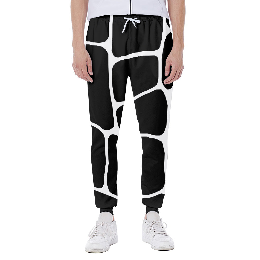 Black And White Giraffe Pattern Print Scuba Joggers