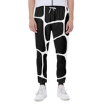 Black And White Giraffe Pattern Print Scuba Joggers