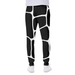 Black And White Giraffe Pattern Print Scuba Joggers