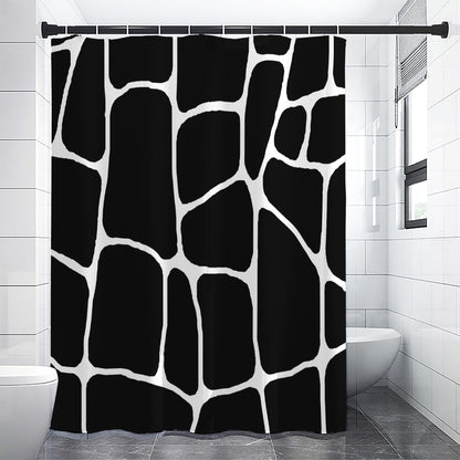 Black And White Giraffe Pattern Print Shower Curtain