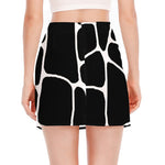 Black And White Giraffe Pattern Print Side Slit Mini Skirt