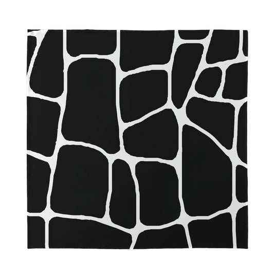 Black And White Giraffe Pattern Print Silk Bandana