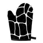 Black And White Giraffe Pattern Print Single Oven Mitt