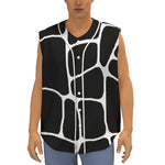 Black And White Giraffe Pattern Print Sleeveless Baseball Jersey