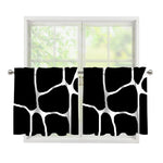 Black And White Giraffe Pattern Print Tier Curtains