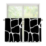 Black And White Giraffe Pattern Print Tier Curtains
