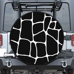 Black And White Giraffe Pattern Print Tire Cover