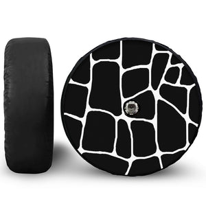 Black And White Giraffe Pattern Print Tire Cover With Camera Hole