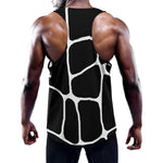 Black And White Giraffe Pattern Print Training Tank Top
