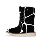 Black And White Giraffe Pattern Print Winter Boots