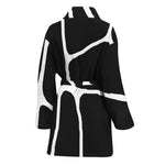 Black And White Giraffe Pattern Print Women's Bathrobe