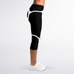 Black And White Giraffe Pattern Print Women's Capri Leggings