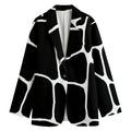 Black And White Giraffe Pattern Print Women's Cotton Blazer