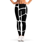 Black And White Giraffe Pattern Print Women's Leggings