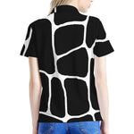 Black And White Giraffe Pattern Print Women's Polo Shirt