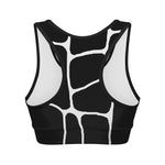 Black And White Giraffe Pattern Print Women's Sports Bra