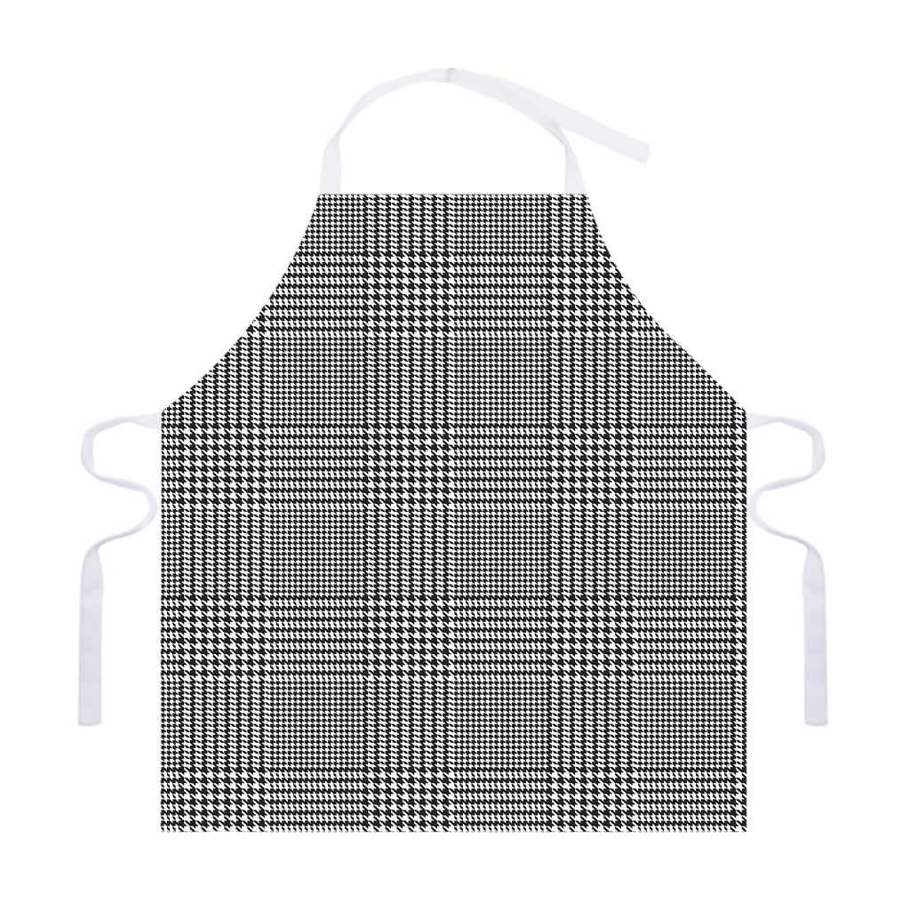 Black And White Glen Plaid Print Adjustable Apron