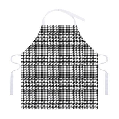 Black And White Glen Plaid Print Adjustable Apron