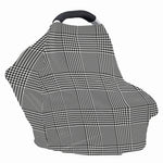 Black And White Glen Plaid Print Baby Seat Cover