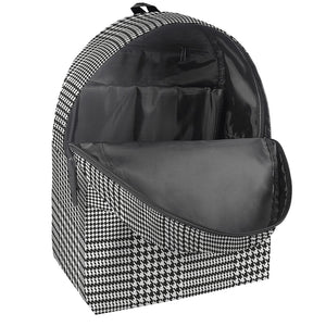 Black And White Glen Plaid Print Backpack