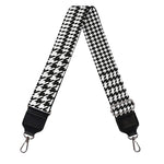 Black And White Glen Plaid Print Bag Strap