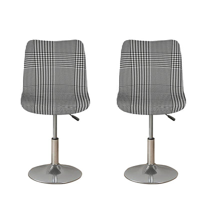 Black And White Glen Plaid Print Bar Stool Covers