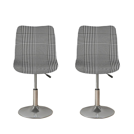 Black And White Glen Plaid Print Bar Stool Covers