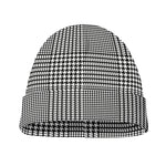Black And White Glen Plaid Print Beanie