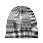 Black And White Glen Plaid Print Beanie