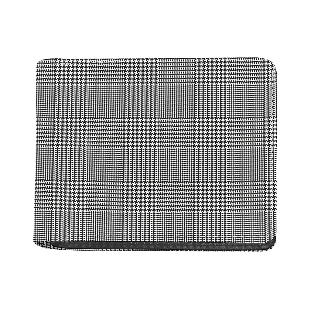Black And White Glen Plaid Print Bifold Wallet