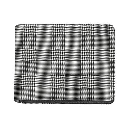 Black And White Glen Plaid Print Bifold Wallet