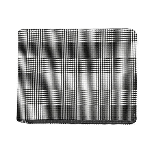 Black And White Glen Plaid Print Bifold Wallet