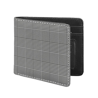 Black And White Glen Plaid Print Bifold Wallet