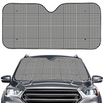 Black And White Glen Plaid Print Car Windshield Sun Shade