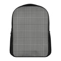 Black And White Glen Plaid Print Casual Backpack