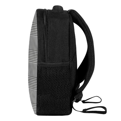 Black And White Glen Plaid Print Casual Backpack