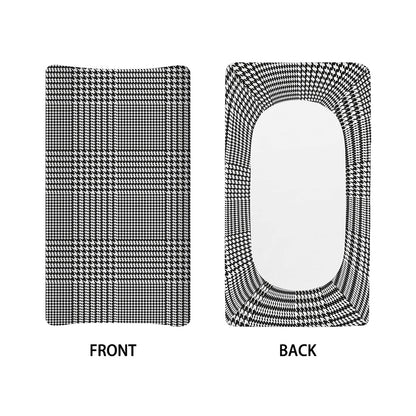 Black And White Glen Plaid Print Changing Pad Cover