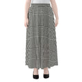 Black And White Glen Plaid Print Chiffon Maxi Skirt