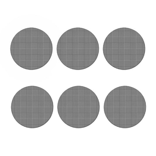 Black And White Glen Plaid Print Coaster Set