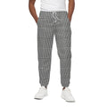 Black And White Glen Plaid Print Cotton Sweatpants