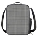 Black And White Glen Plaid Print Crossbody Lunch Bag
