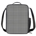 Black And White Glen Plaid Print Crossbody Lunch Bag