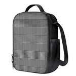 Black And White Glen Plaid Print Crossbody Lunch Bag