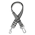 Black And White Glen Plaid Print Dog Seat Belt