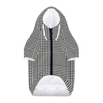 Black And White Glen Plaid Print Dog Zip Up Hoodie