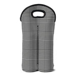 Black And White Glen Plaid Print Double Neoprene Wine Tote