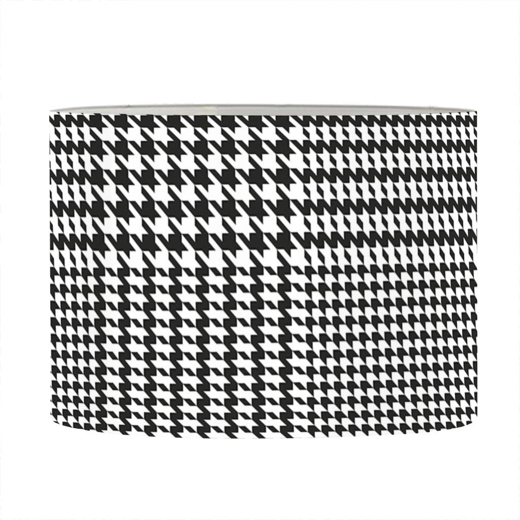 Black And White Glen Plaid Print Drum Lamp Shade