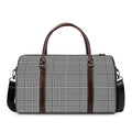 Black And White Glen Plaid Print Duffel Bag