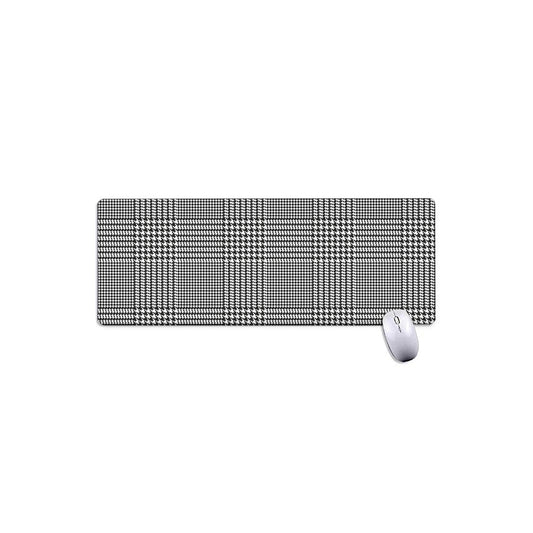 Black And White Glen Plaid Print Extended Mouse Pad